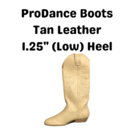 ProDance Country Dance Boots - Tan Leather Low Heel