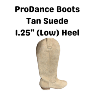 ProDance Country Dance Boots - Tan Suede Low Heel