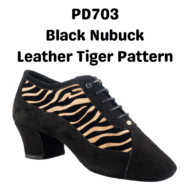 PD703 – Black Nubuck Leather with Tiger Pattern