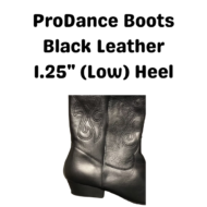 ProDance Country Dance Boots - Black Leather Low Heel