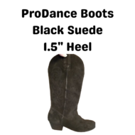 ProDance Country Dance Boots - Black Suede High Heel