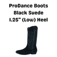 ProDance Country Dance Boots - Black Suede Low Heel